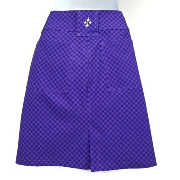 Ladies Jofit Golf/Tennis Skort Violet Gingham Plaid Size 2 - Picture 2 of 3